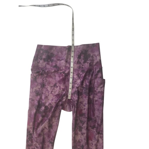 Athleta Salutation Stash Pocket Leggings Purple Tie-Dye Print High-Rise 7/8 Leng - Picture 9 of 11